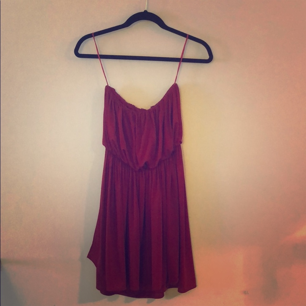 Silk strapless cocktail dress